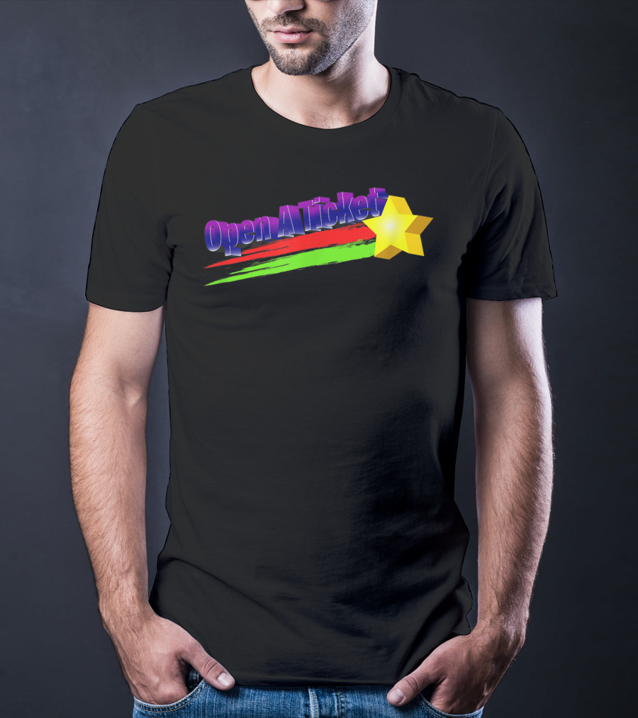 Open A Ticket Funny End User Star Brush Strokes T-Shirt