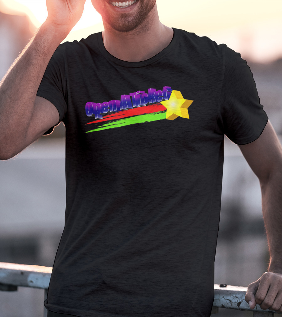 Open A Ticket Funny End User Star Brush Strokes T-Shirt