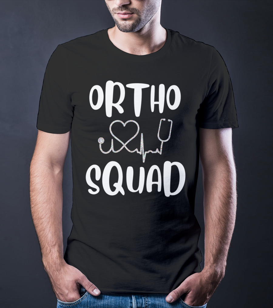 Ortho Squad Heartbeat Stethoscope Orthopedic Doctor Nurse T-Shirt