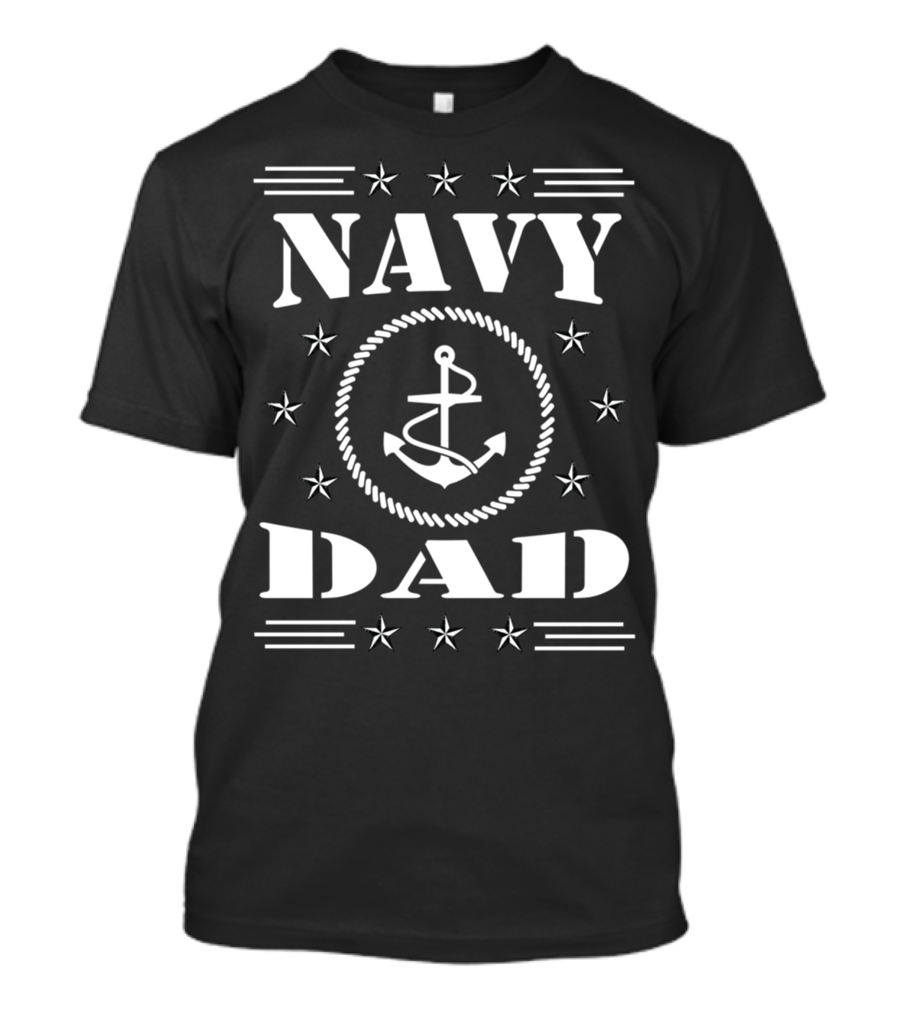Navy Dad Anchor Stars Family Pride T-Shirt