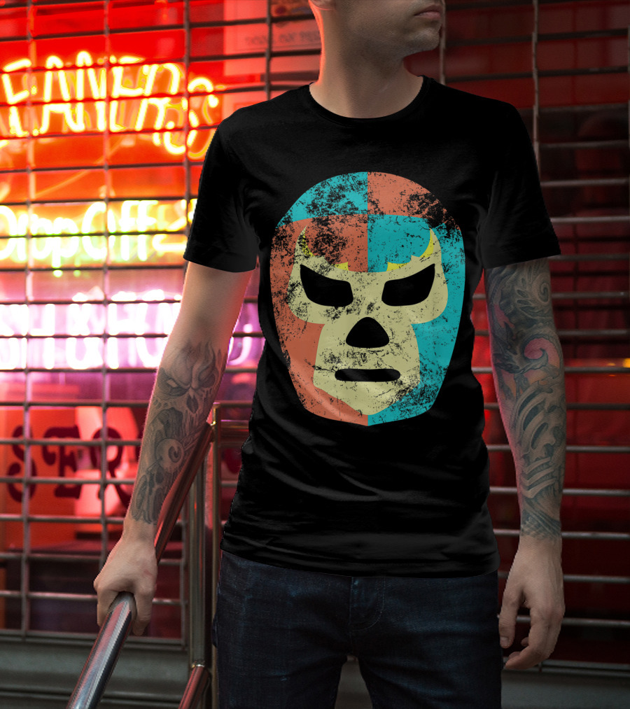 Retro Mexican Lucha Libre Wrestling Mask T-Shirt