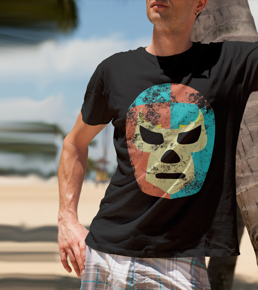 Retro Mexican Lucha Libre Wrestling Mask T-Shirt