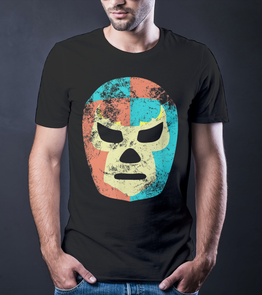 Retro Mexican Lucha Libre Wrestling Mask T-Shirt
