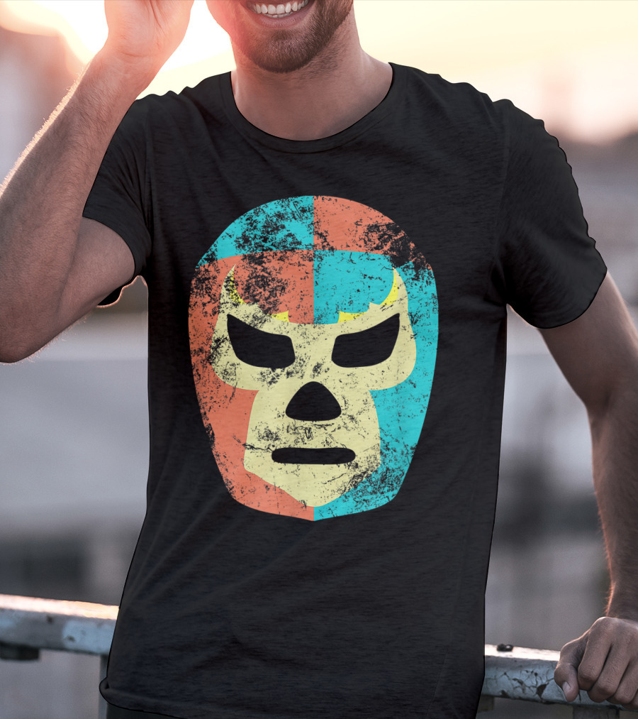 Retro Mexican Lucha Libre Wrestling Mask T-Shirt