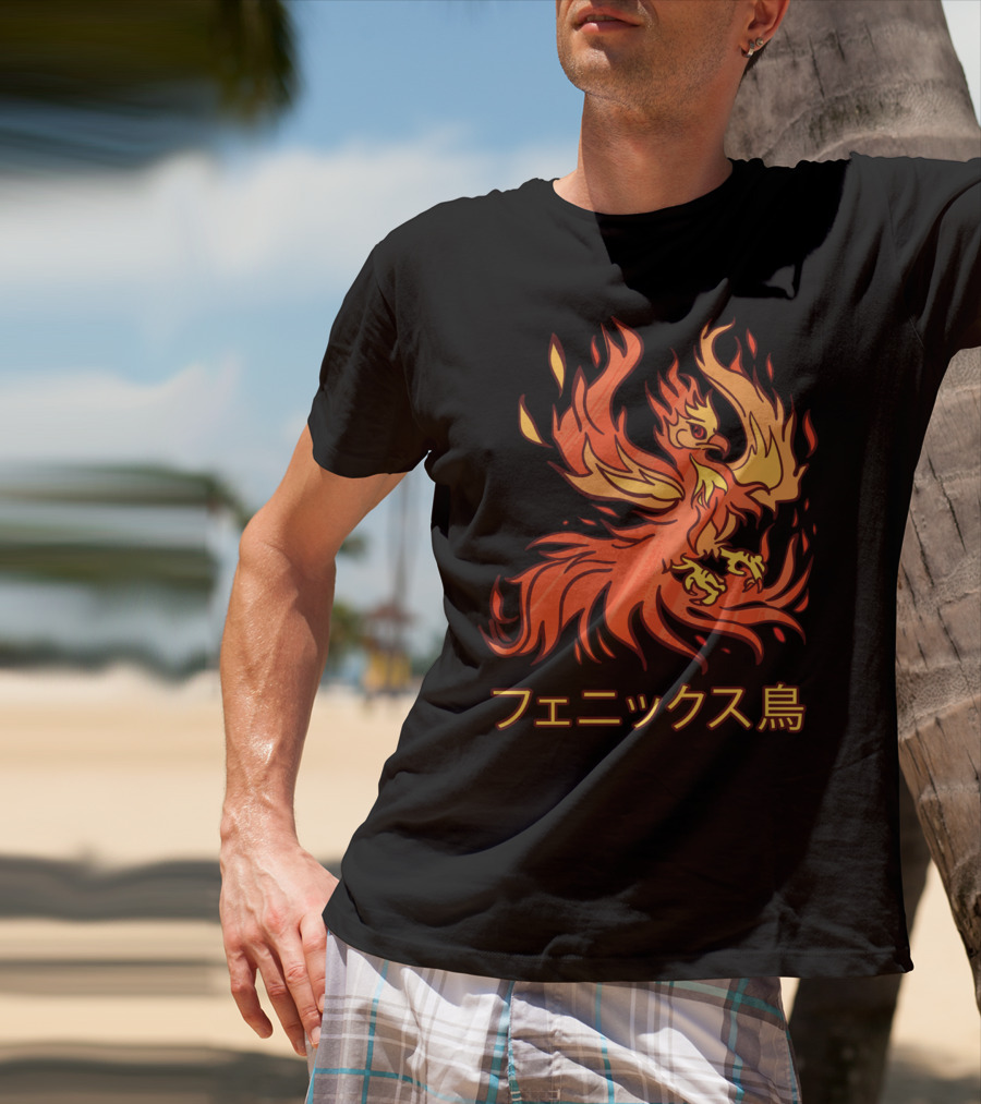 Rising Phoenix Fire Bird Japanese Aesthetic T-Shirt