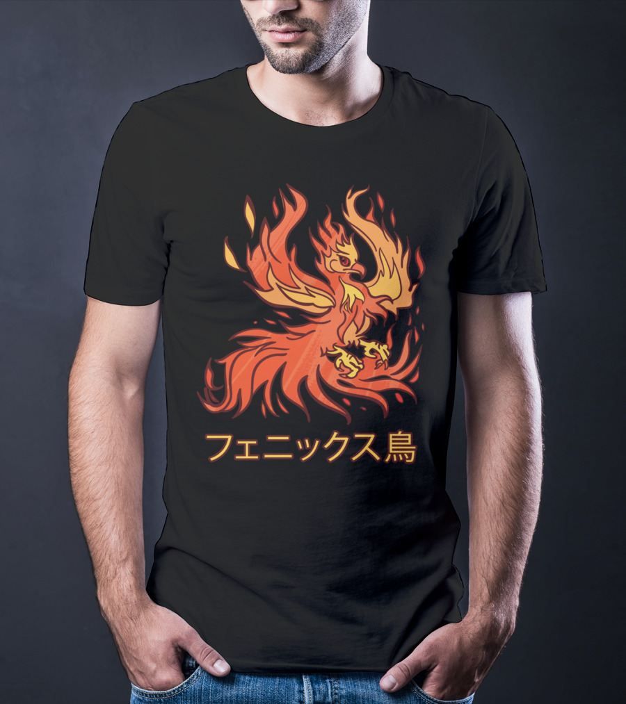 Rising Phoenix Fire Bird Japanese Aesthetic T-Shirt