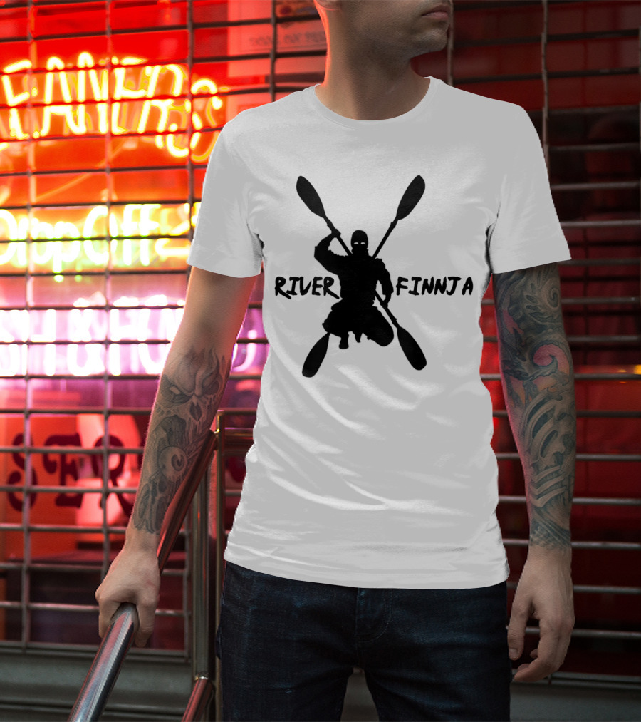 River Finnja Ninja Kayaking Rafting Paddle Adventure T-Shirt