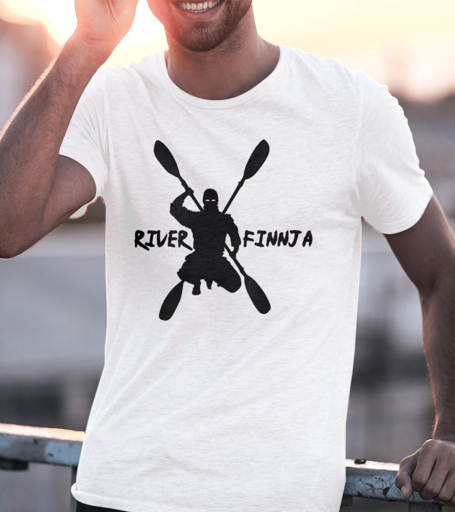 River Finnja Ninja Kayaking Rafting Paddle Adventure T-Shirt