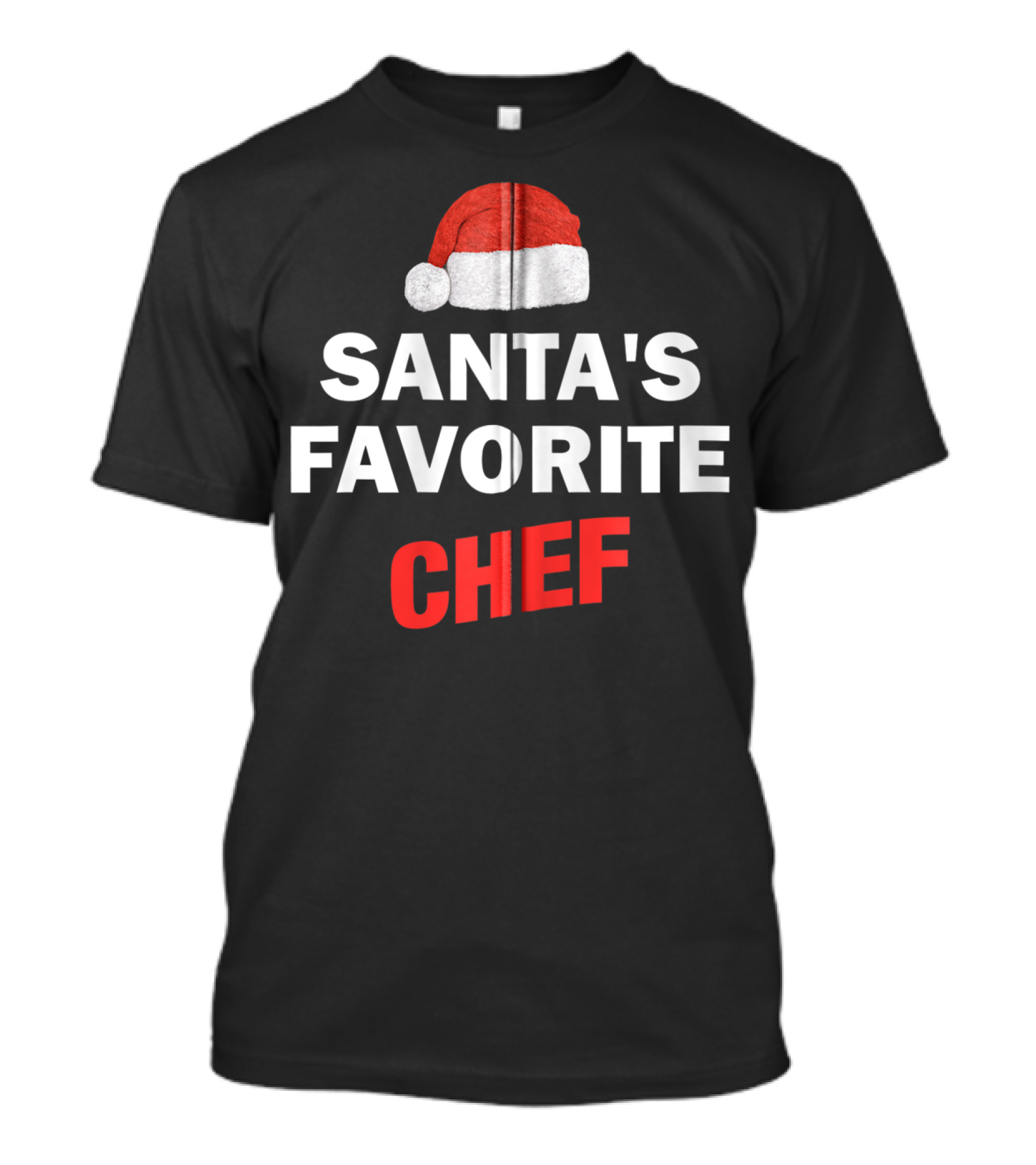 Santa's Favorite Chef Christmas Hat T-Shirt