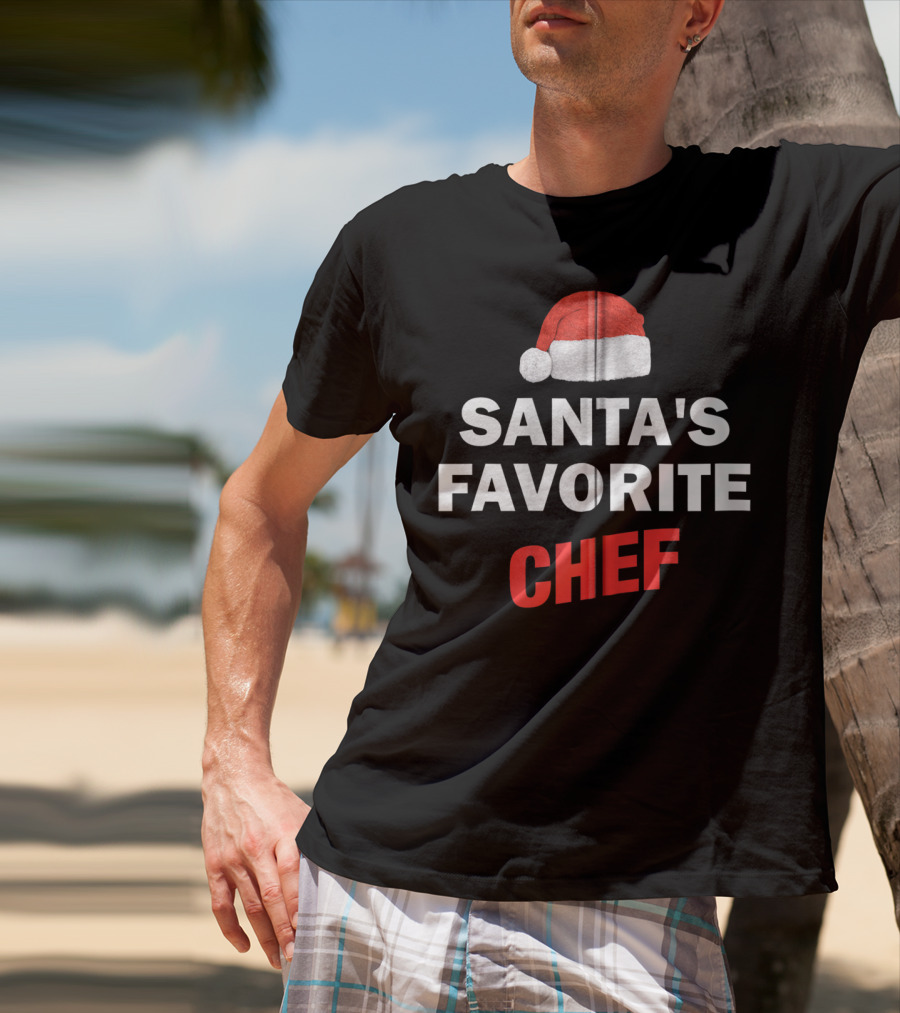 Santa's Favorite Chef Christmas Hat T-Shirt