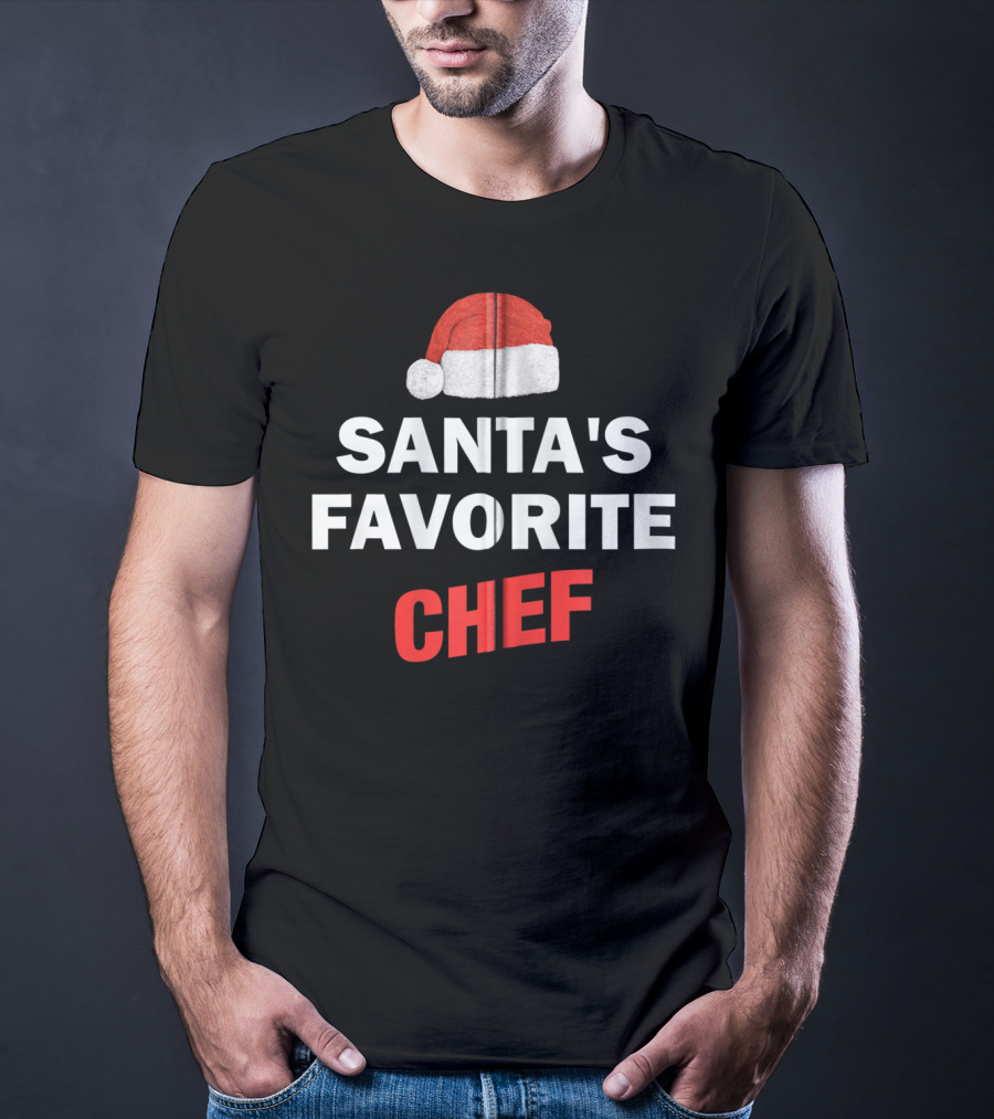 Santa's Favorite Chef Christmas Hat T-Shirt