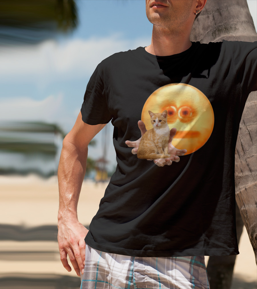 Screen Reaching Emoji Cat Meme Dank T-Shirt