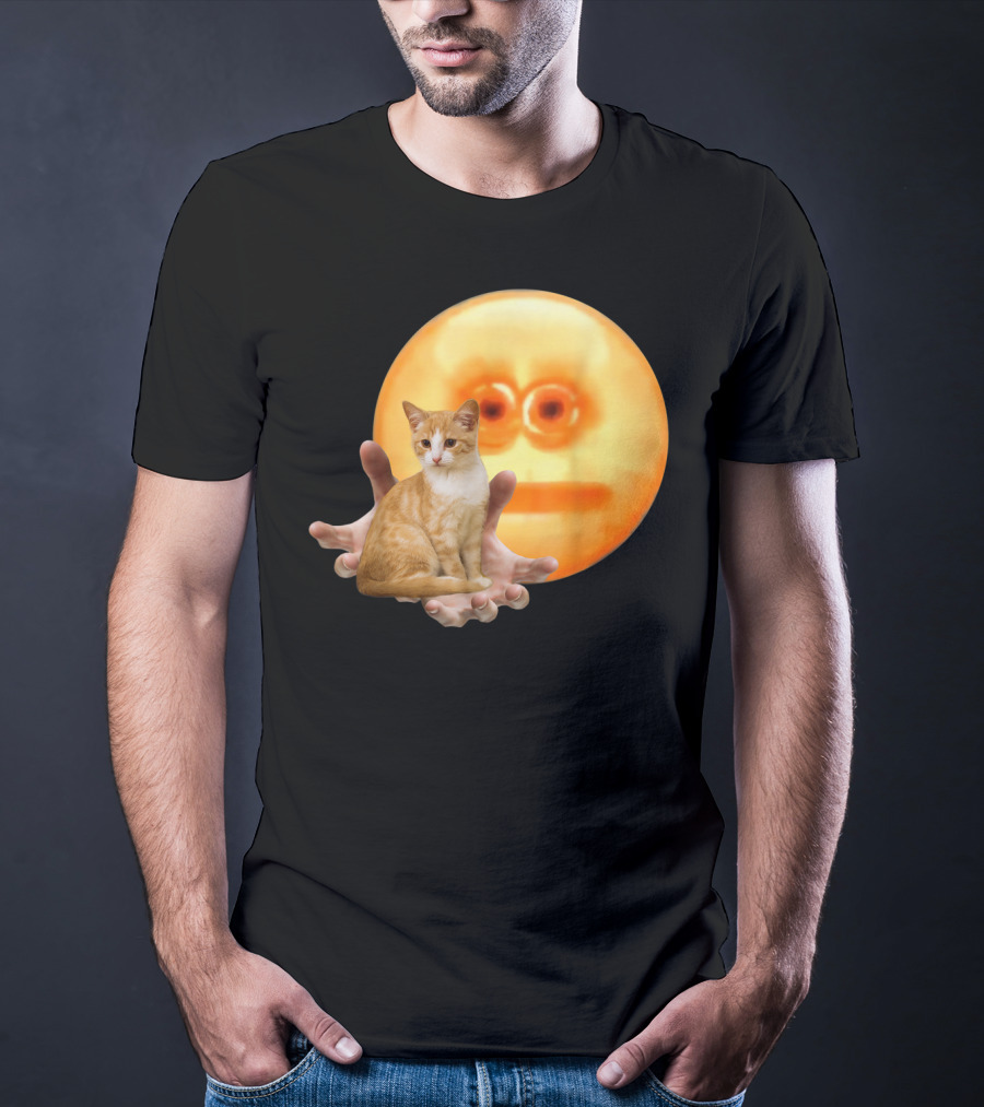 Screen Reaching Emoji Cat Meme Dank T-Shirt