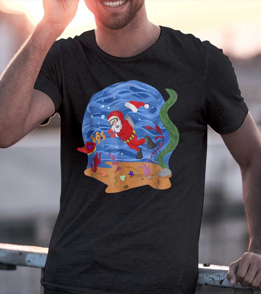 Santa Claus Scuba Diving Underwater Adventure T-Shirt