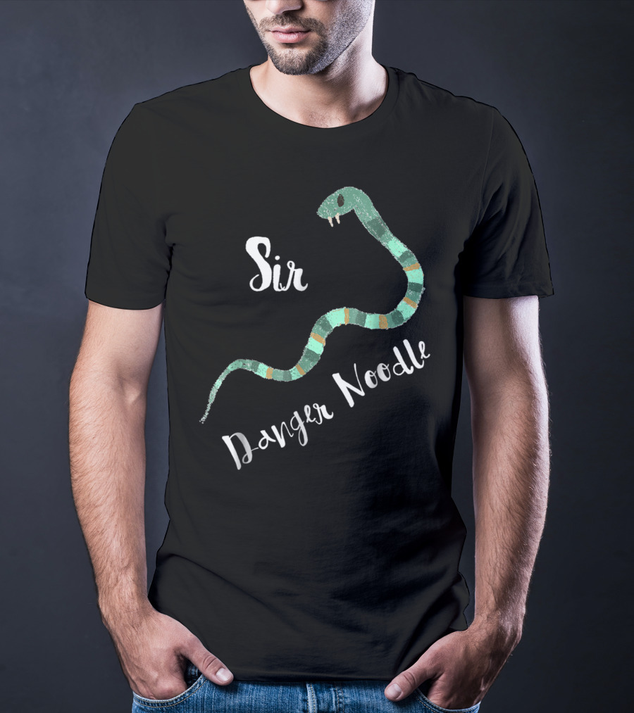 Sir Danger Noodle Snake Decor With Green Stripes T-Shirt