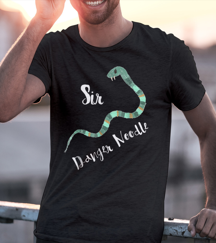 Sir Danger Noodle Snake Decor With Green Stripes T-Shirt