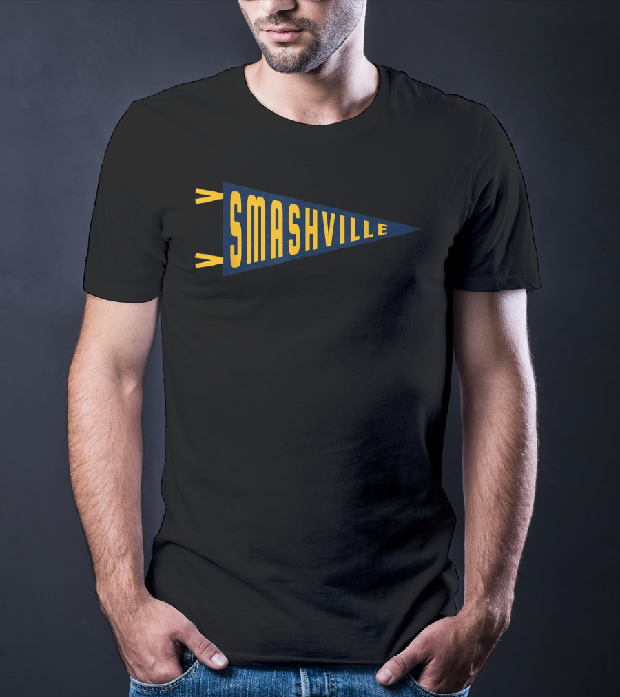 Smashville Pennant Flag Nashville Hockey T-Shirt