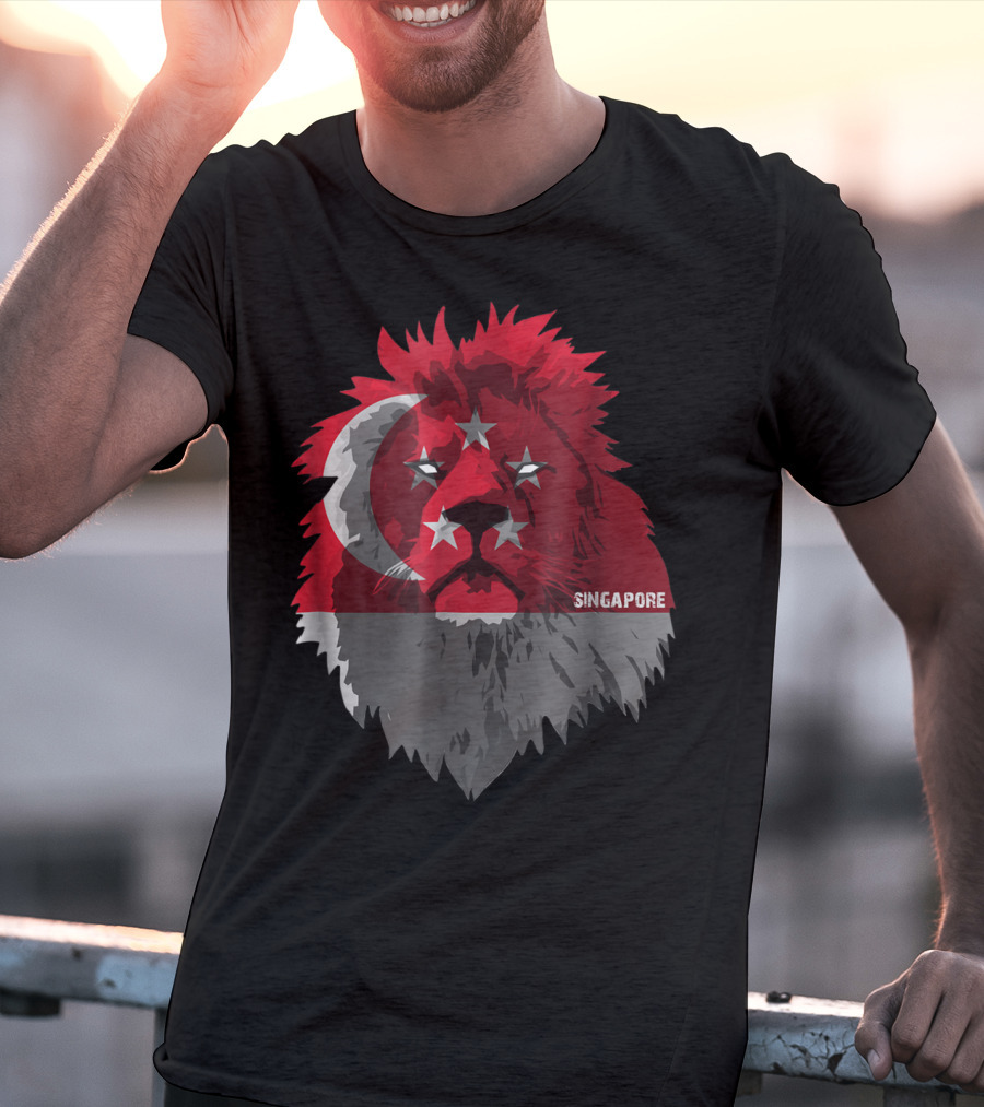 Singapore National Pride Lion Flag Soccer Team T-Shirt