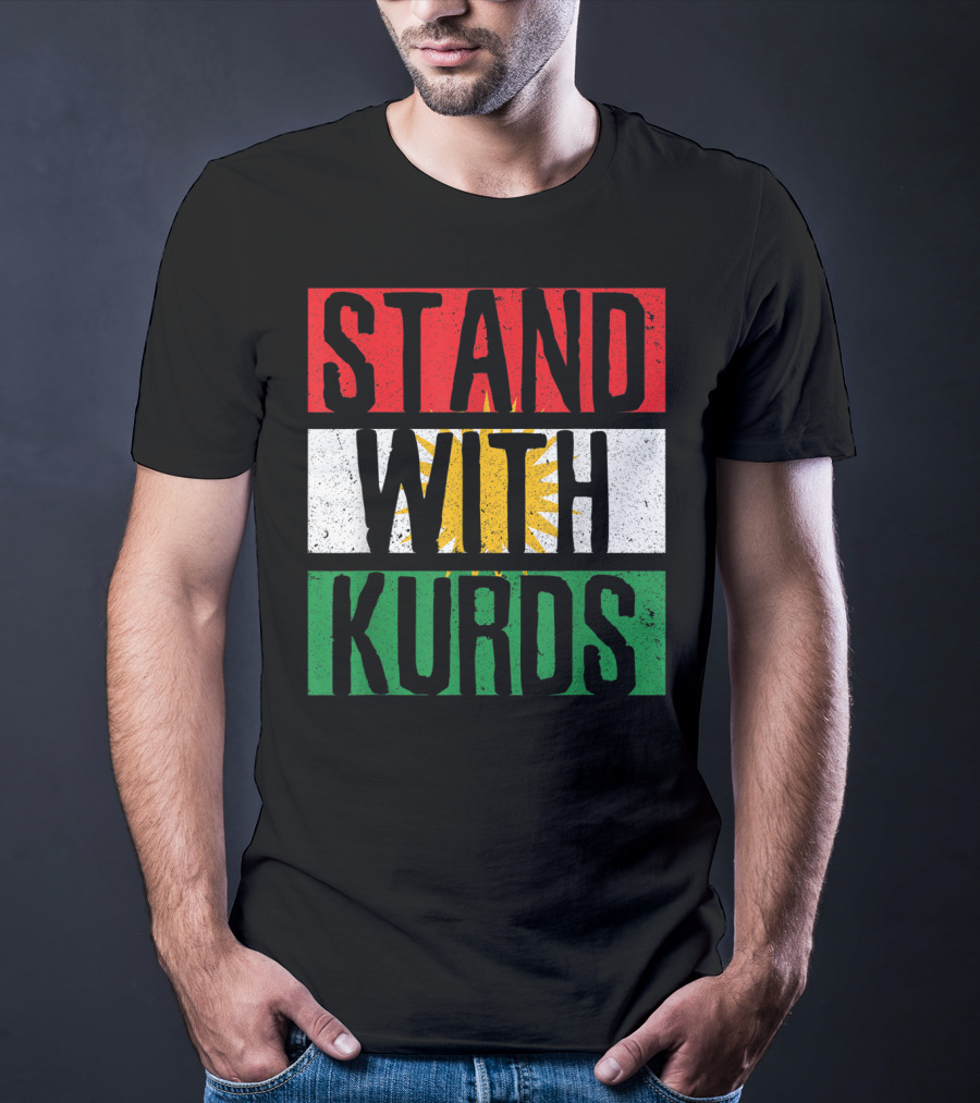 Stand With Kurds Free Kurdistan Kurdish Flag Colors T-Shirt
