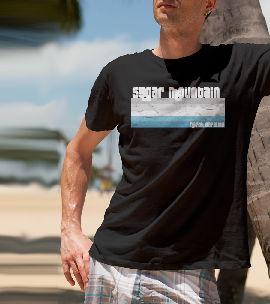 Sugar Mountain North Carolina Skiing Vintage Scenic T-Shirt