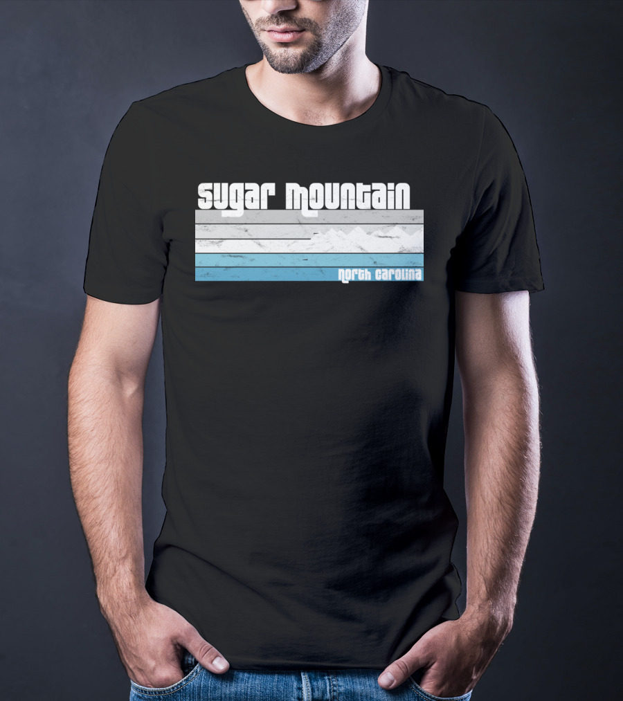 Sugar Mountain North Carolina Skiing Vintage Scenic T-Shirt