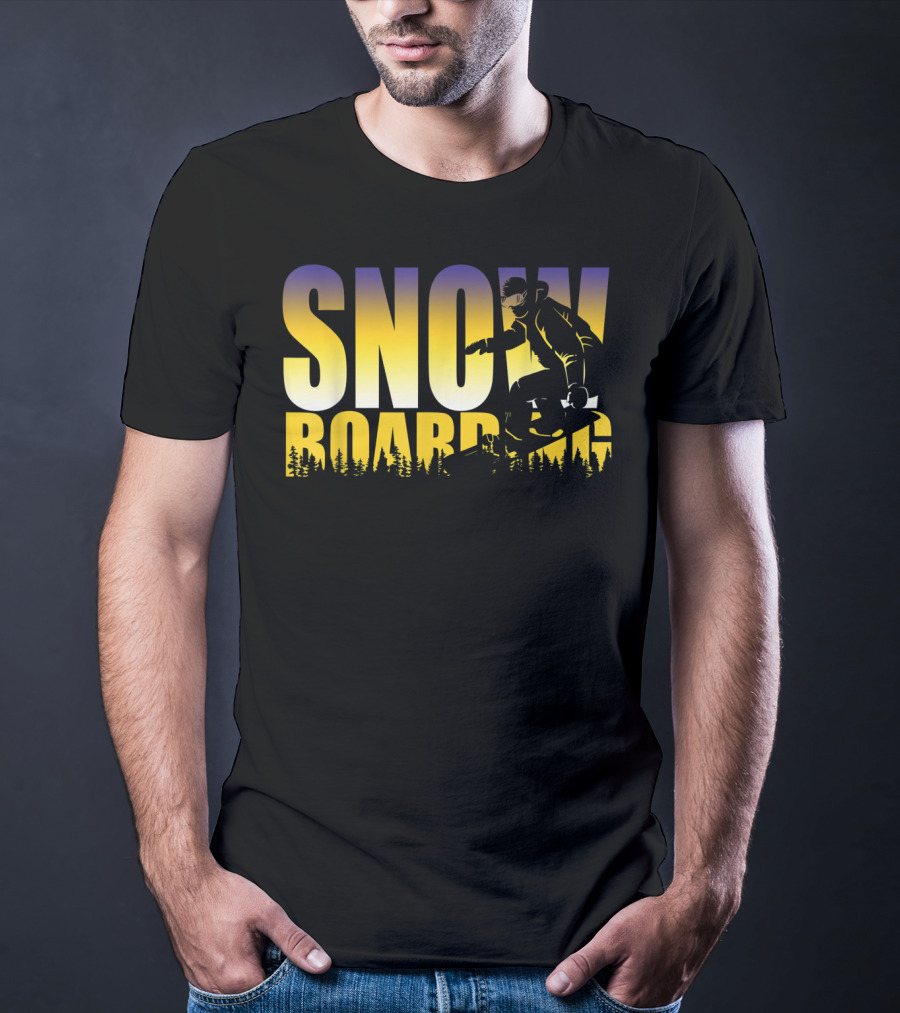 Szy Snowboarding Gnarly Bold Gradient Snowboarder T-Shirt
