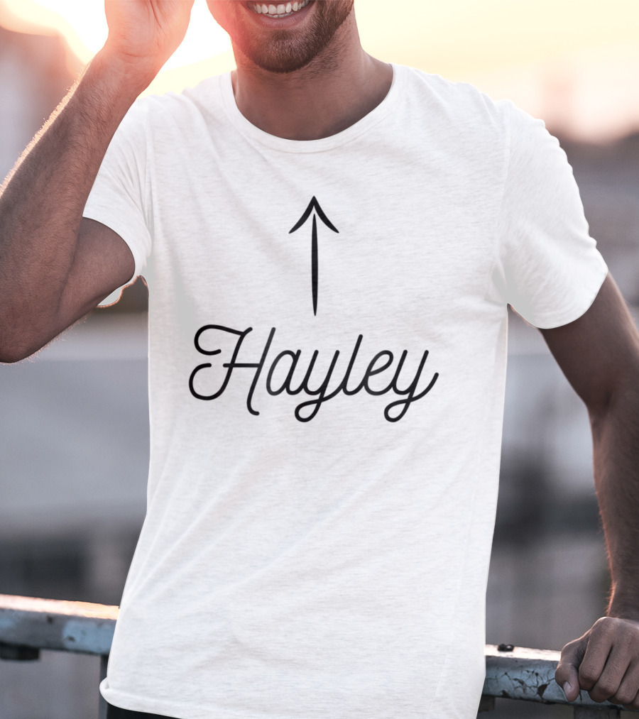 Hayley Arrow Up Text T-Shirt