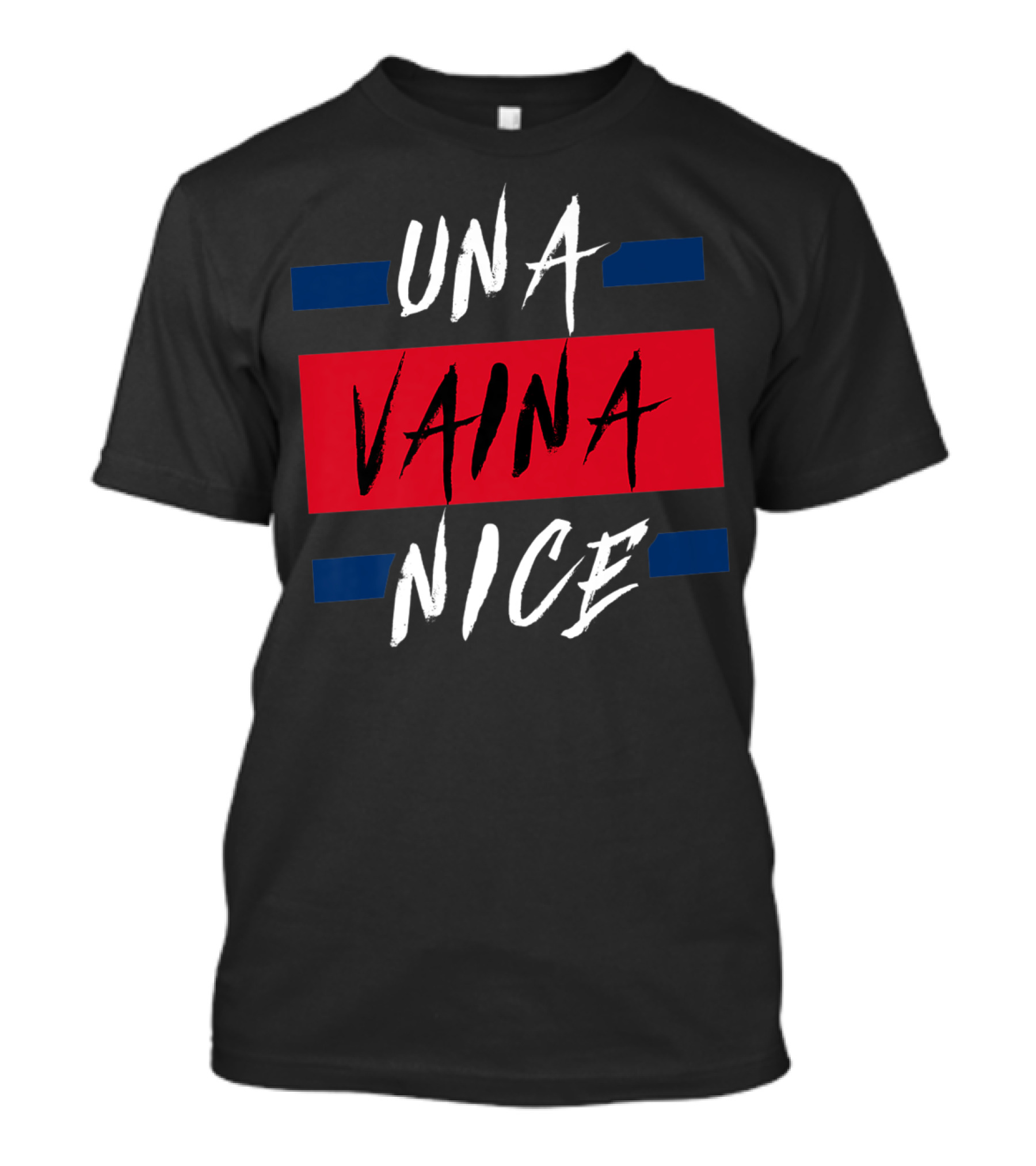Una Vaina Nice Funny Dominican Bold Red And Blue Text T-Shirt