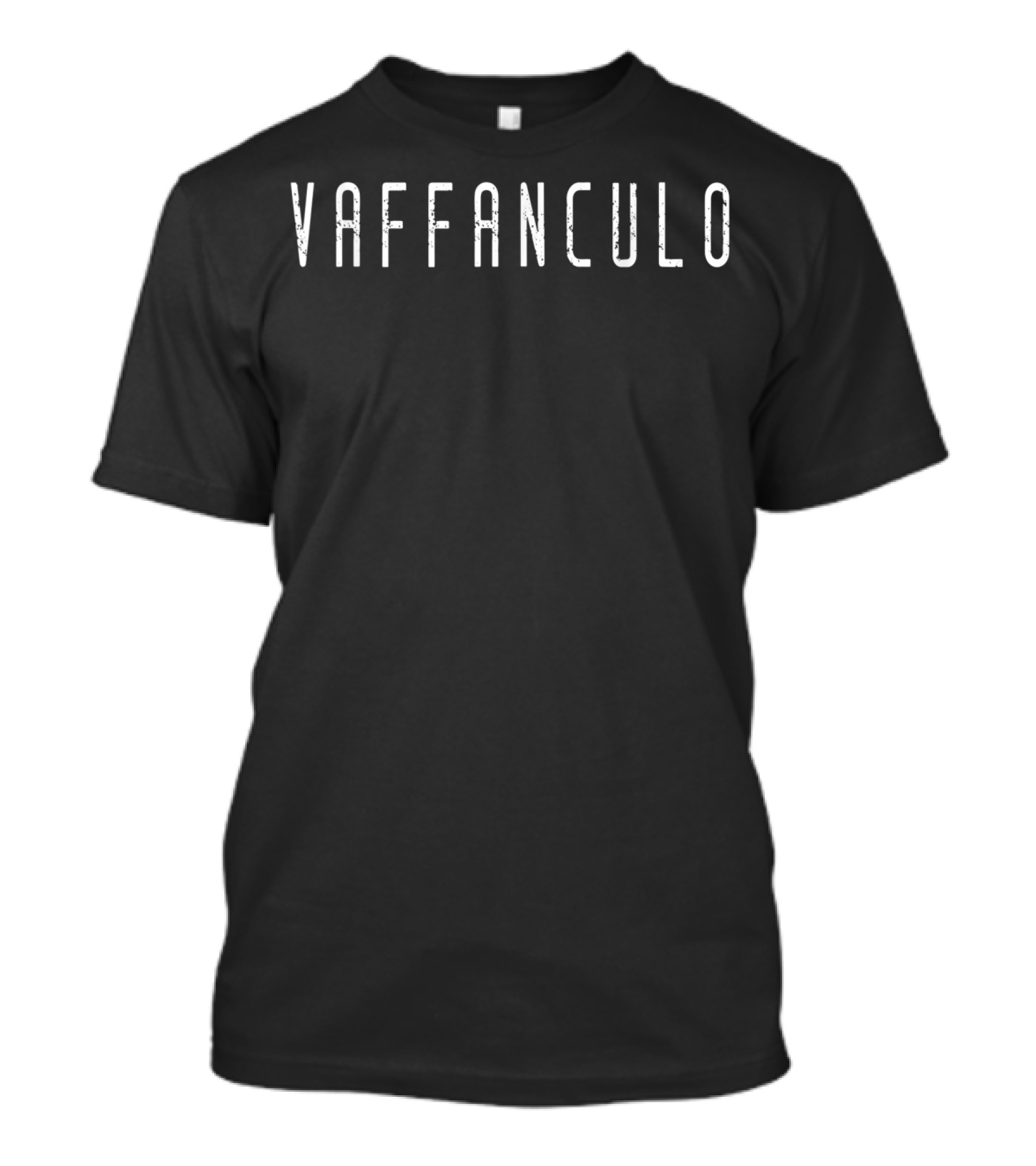 Vaffanculo Distressed White Text T-Shirt