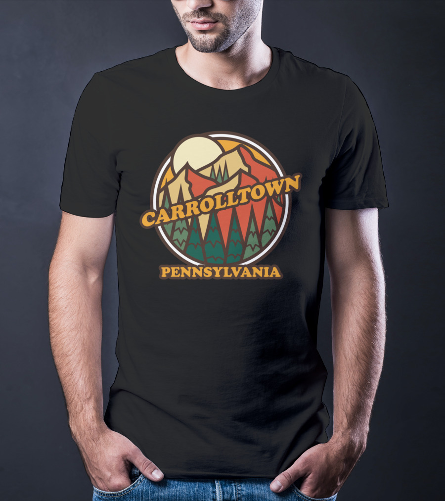 Carrolltown Pennsylvania Vintage Mountain Scene T-Shirt