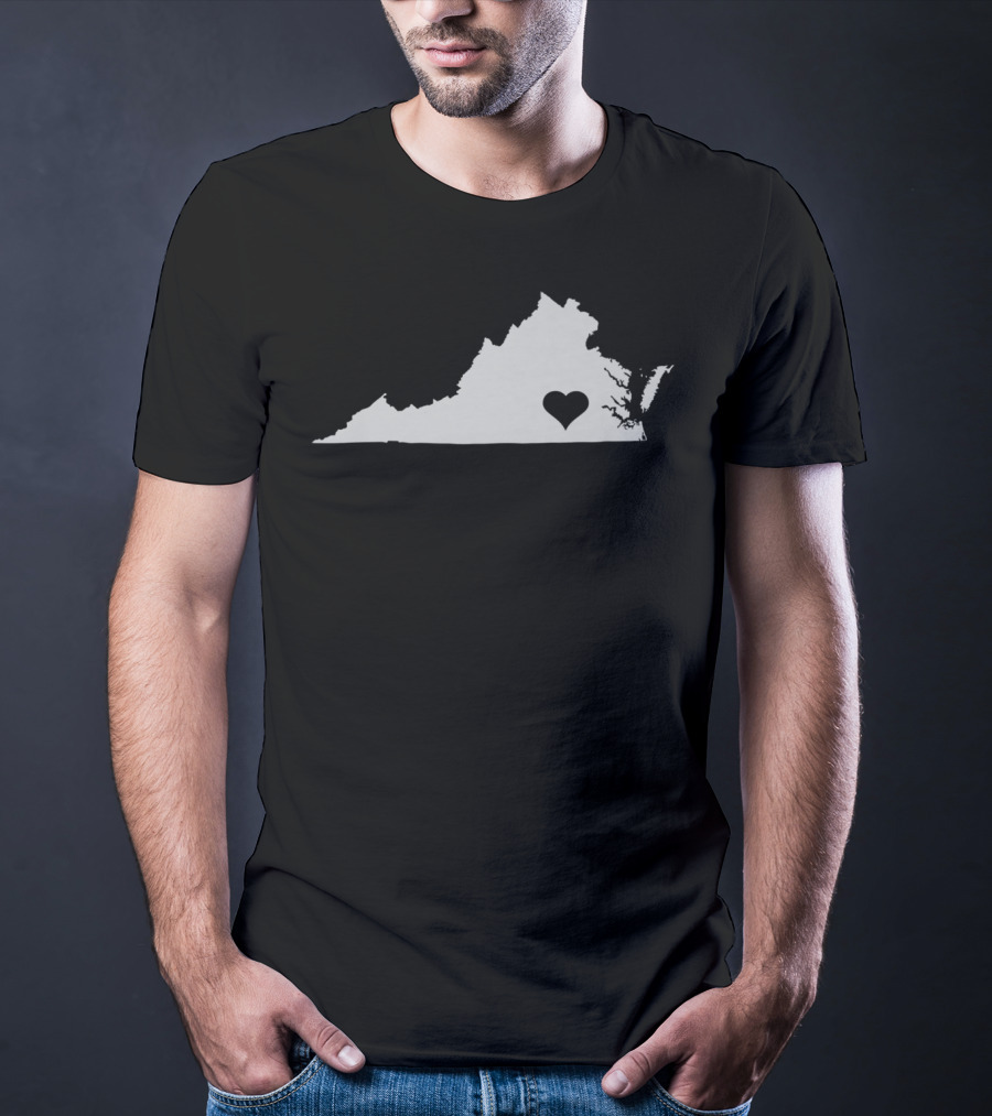 Virginia Love State Map Heart Home T-Shirt