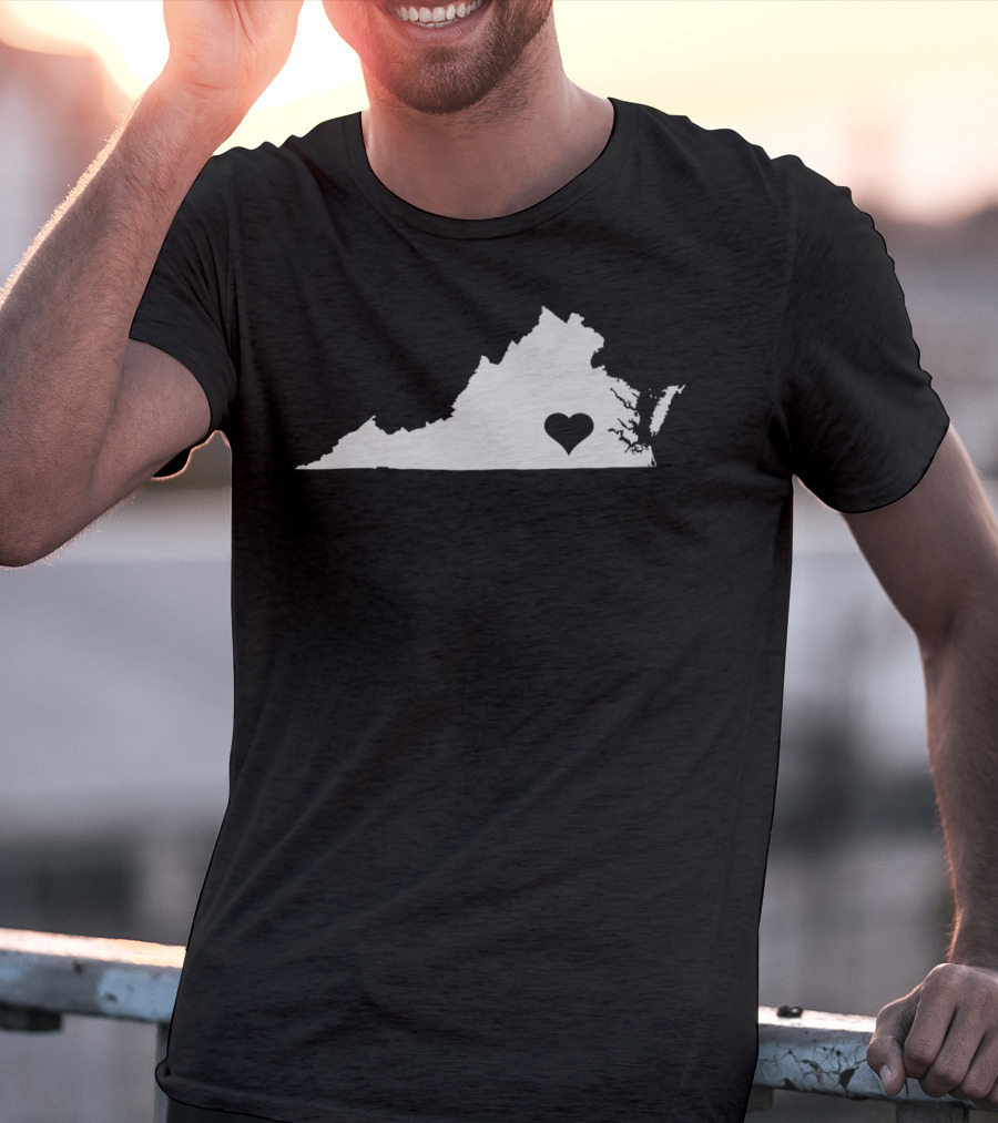 Virginia Love State Map Heart Home T-Shirt