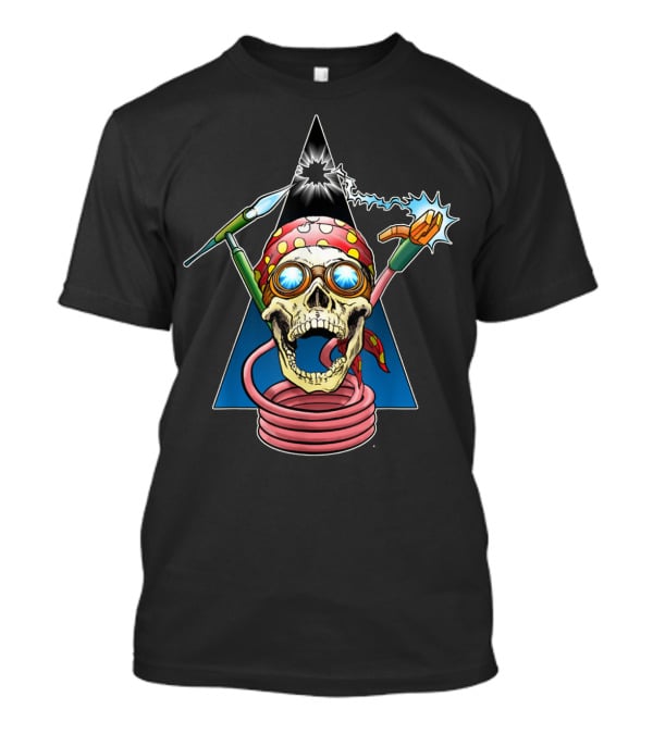 Welder Skull Welding Sparks Bandana Retro Mask T-Shirt