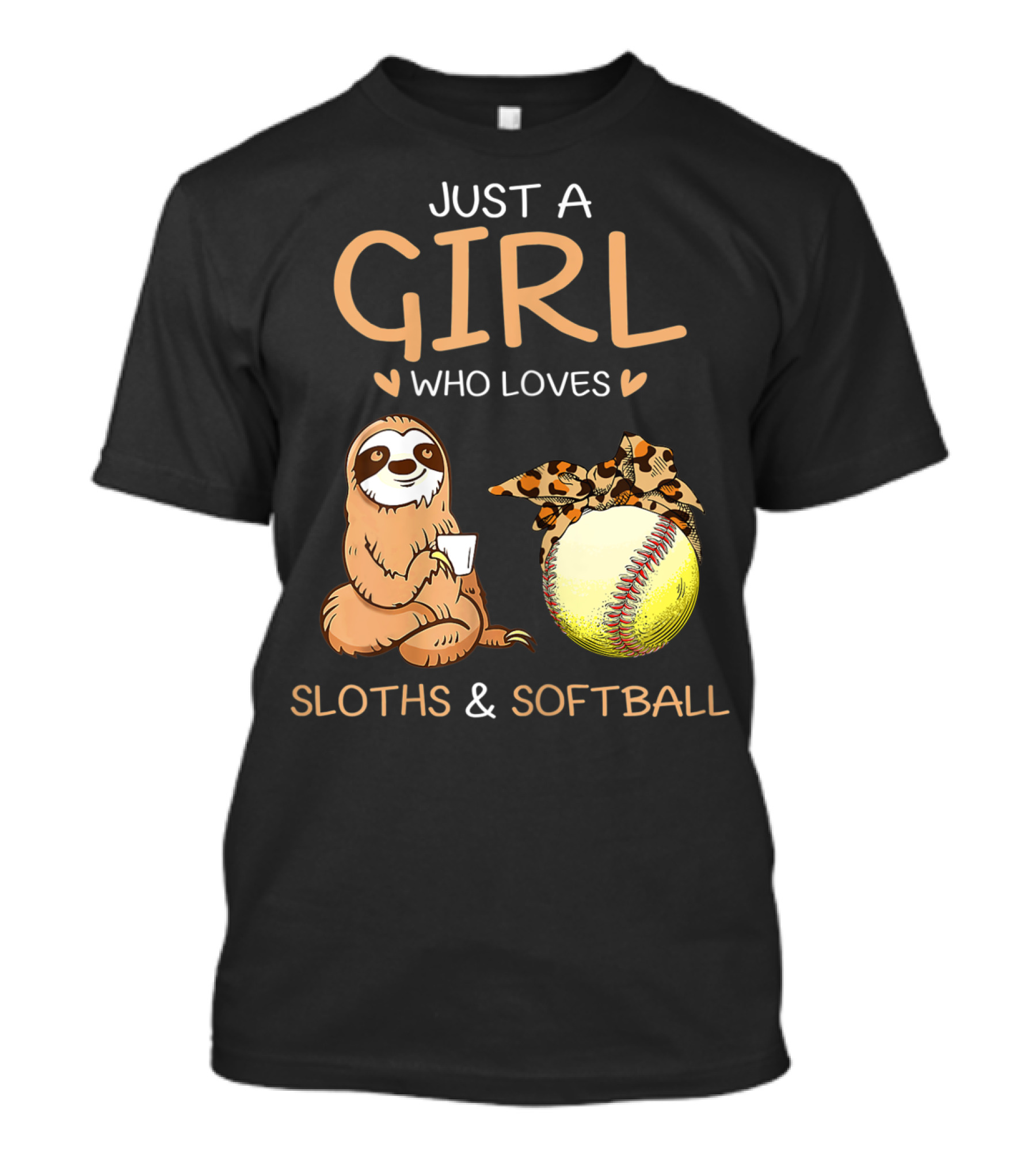 Just A Girl Who Loves Sloths And Softball T-Shirt
