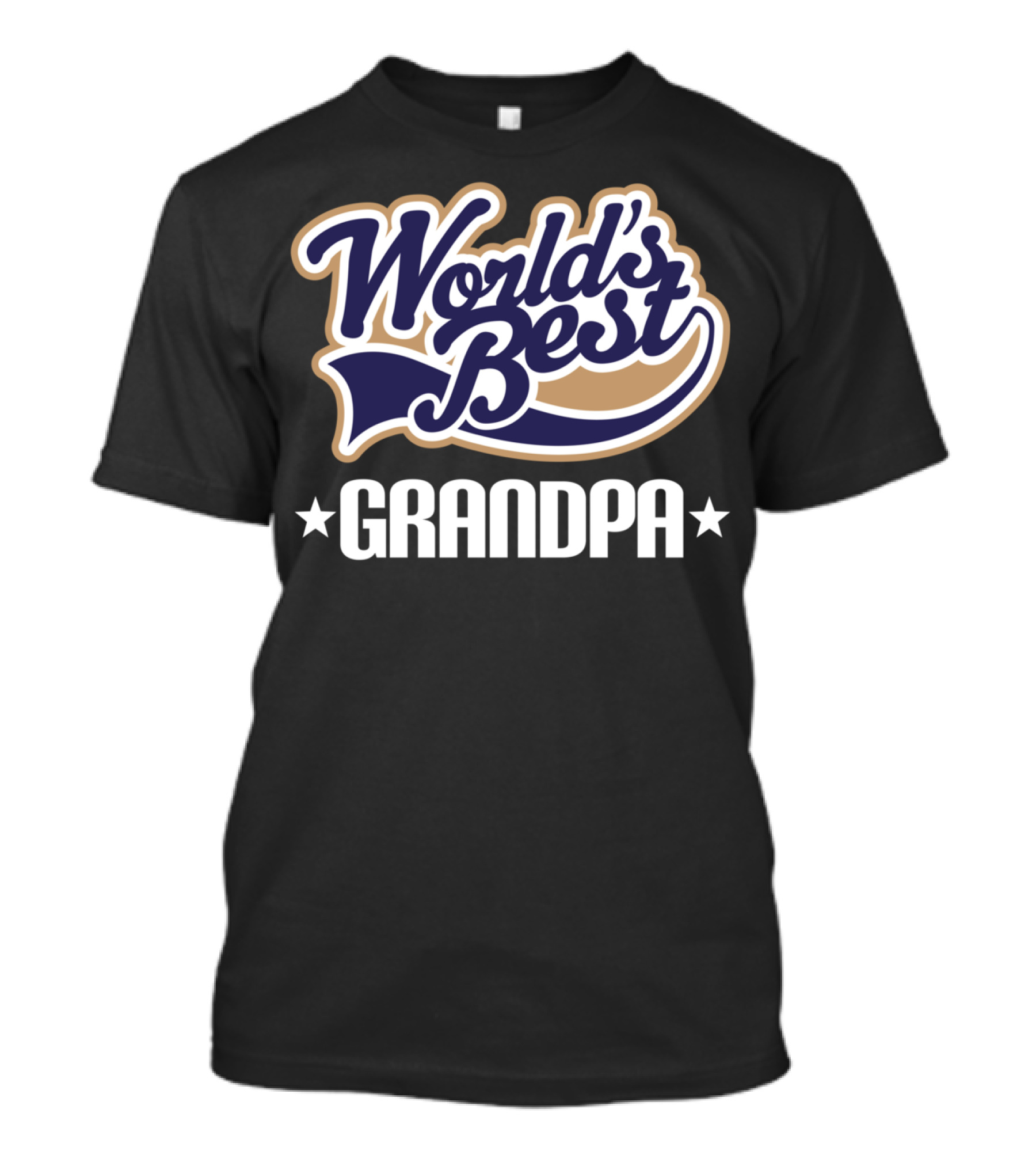 World's Best Grandpa Bold Vintage Style With Stars T-Shirt