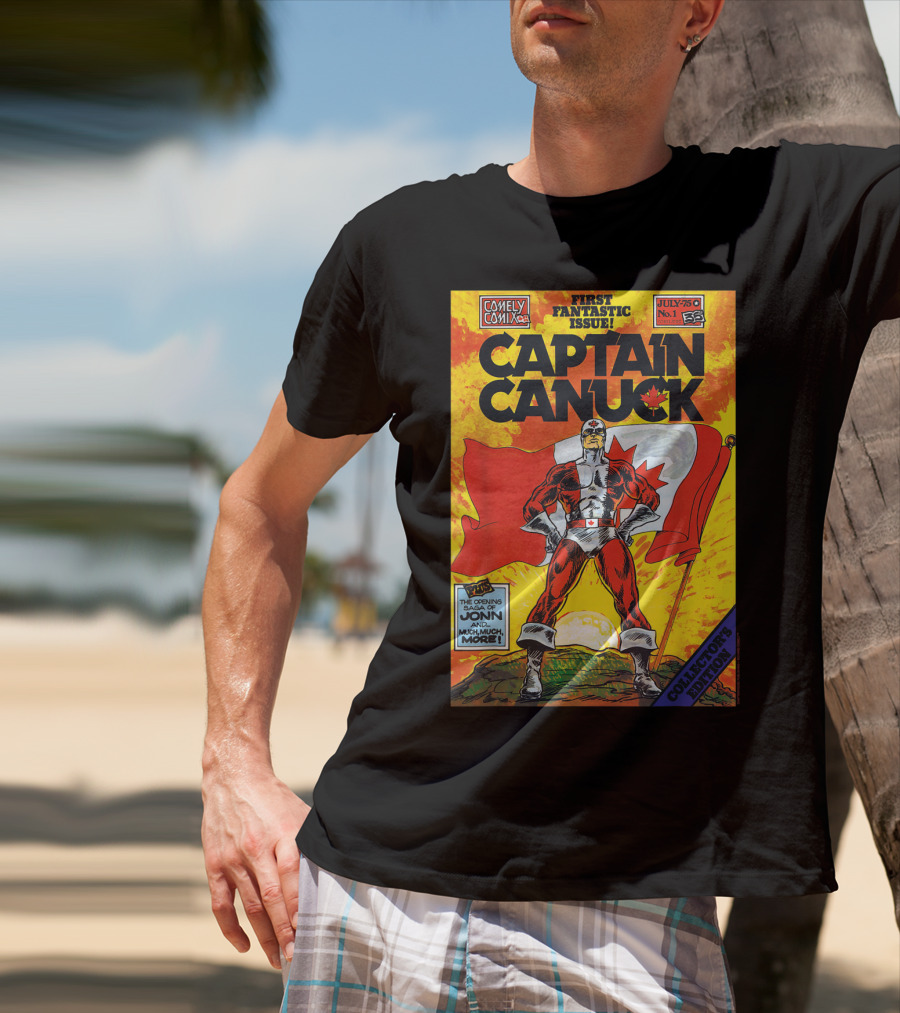 Comely Comix First Fantastic Issue Captain Canuck July 75 No. 1 Collector's Edition T-Shirt