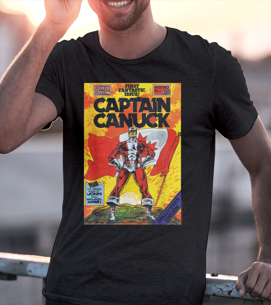 Comely Comix First Fantastic Issue Captain Canuck July 75 No. 1 Collector's Edition T-Shirt