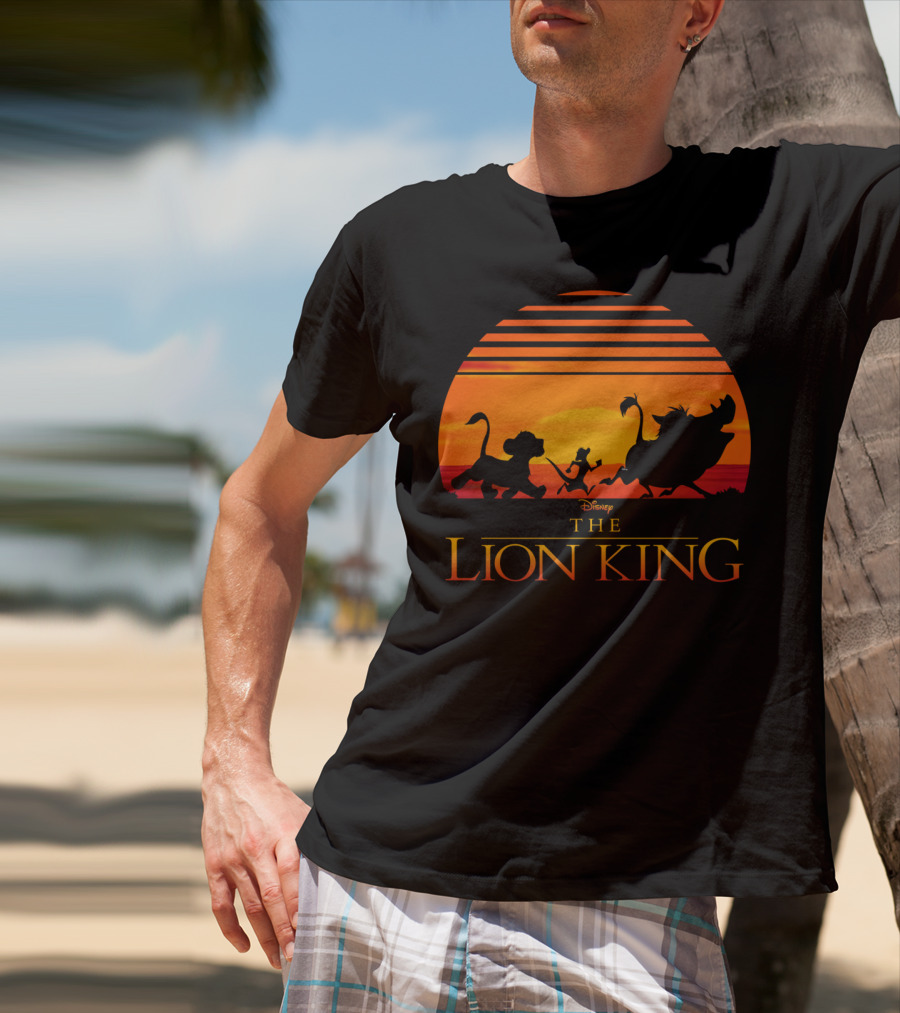 Disney The Lion King Classic Sunset Simba Timon Pumbaa T-Shirt