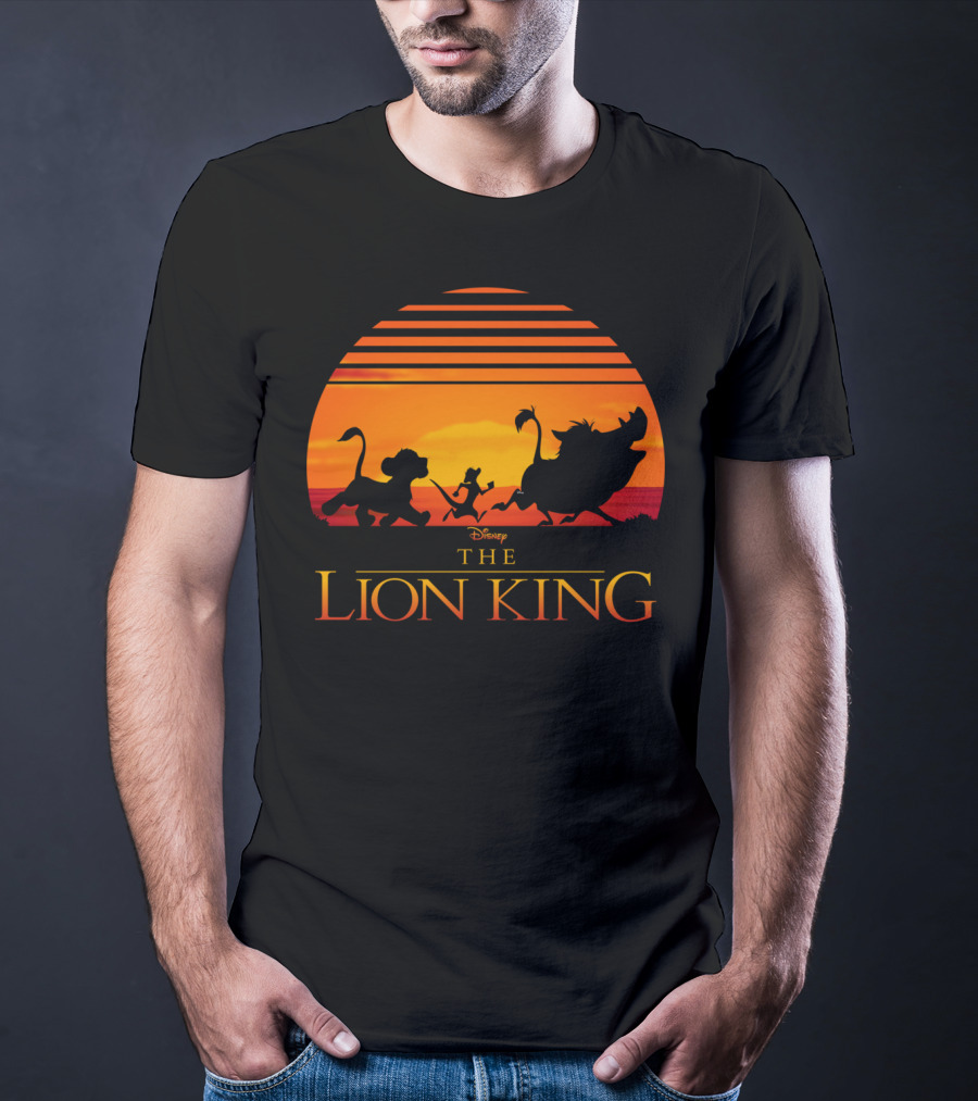 Disney The Lion King Classic Sunset Simba Timon Pumbaa T-Shirt