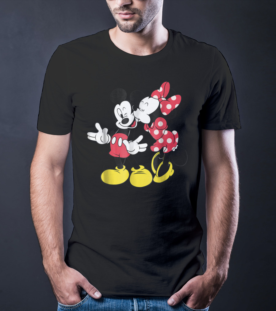 Disney Mickey And Minnie Mouse Classic Love Iconic Duo Bold Colors T-Shirt
