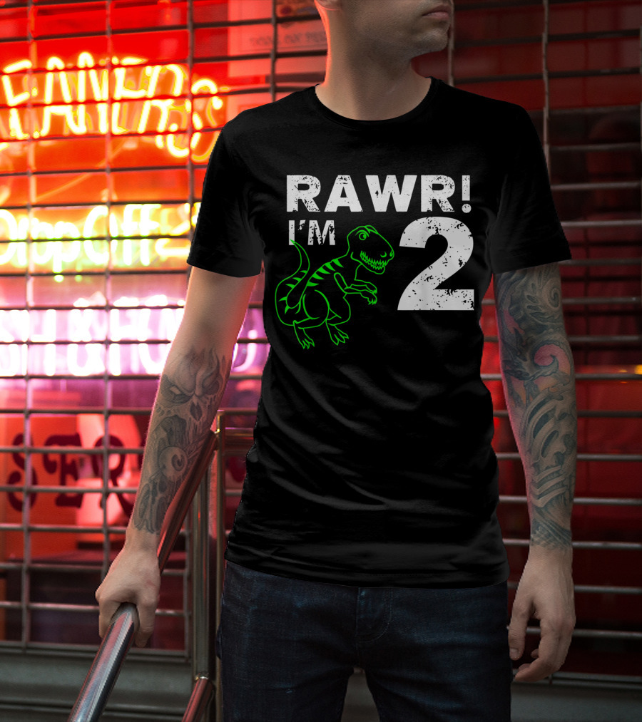 RAWR I'm 2 Dinosaur 2nd Birthday T-Shirt
