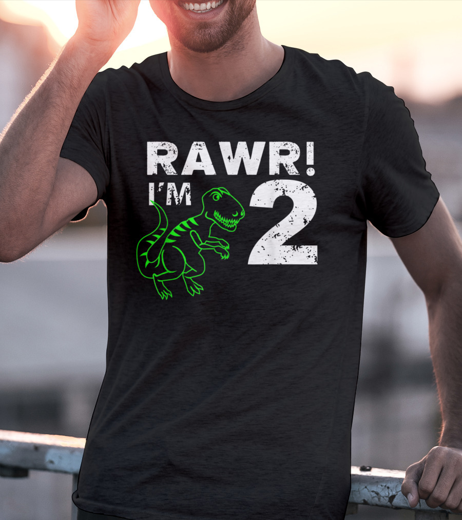 RAWR I'm 2 Dinosaur 2nd Birthday T-Shirt