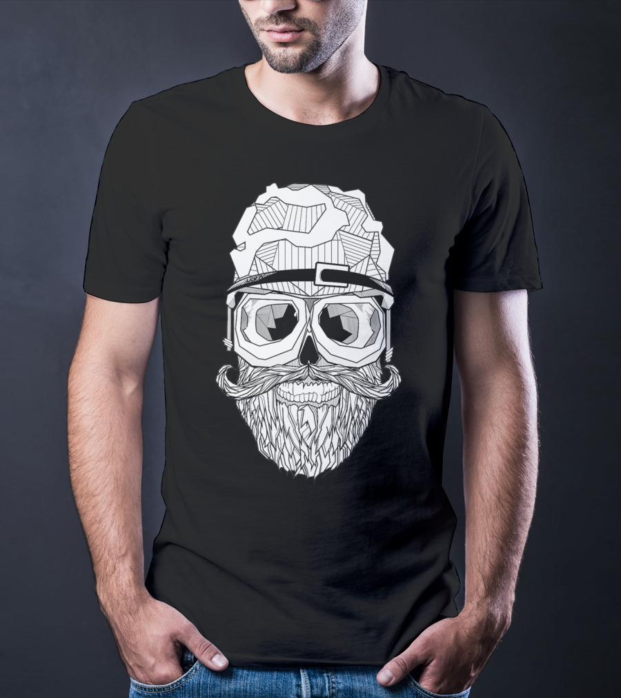 Arson Aesthetic Memoriae Skull Beard Geometric Glasses T-Shirt