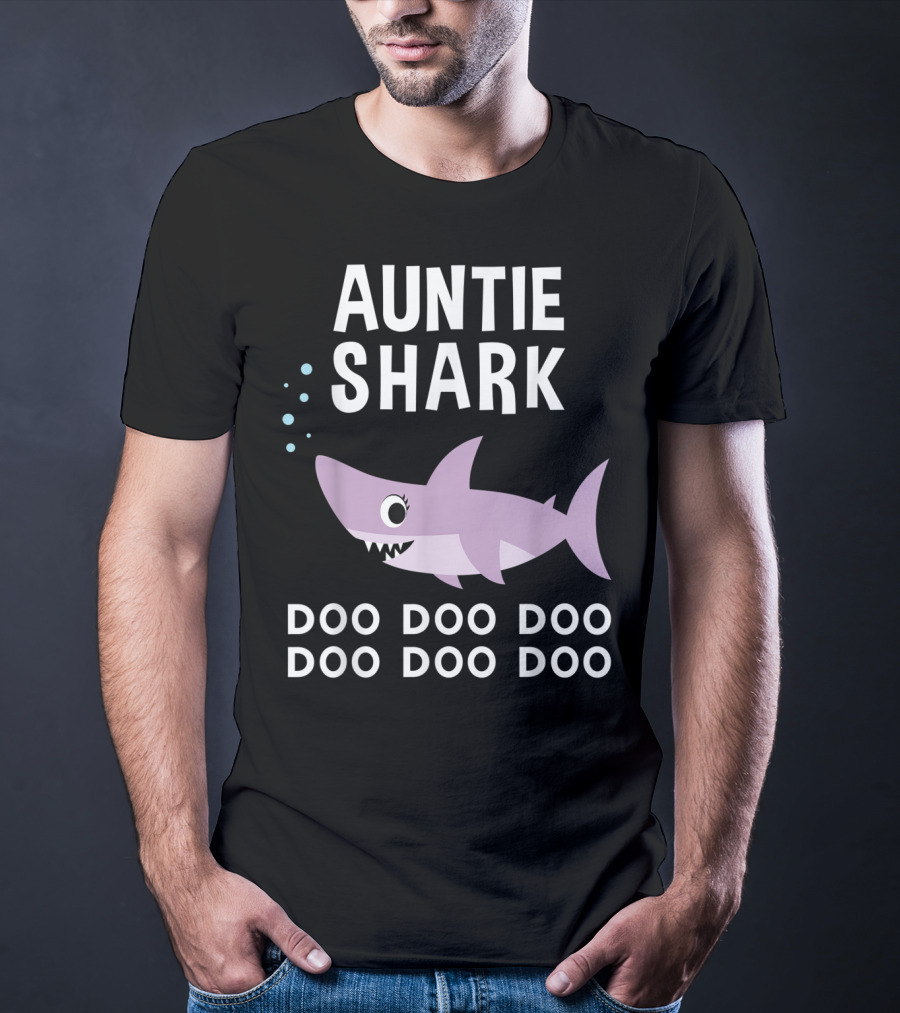 Auntie Shark Doo Doo Doo Matching Family Pajamas T-Shirt