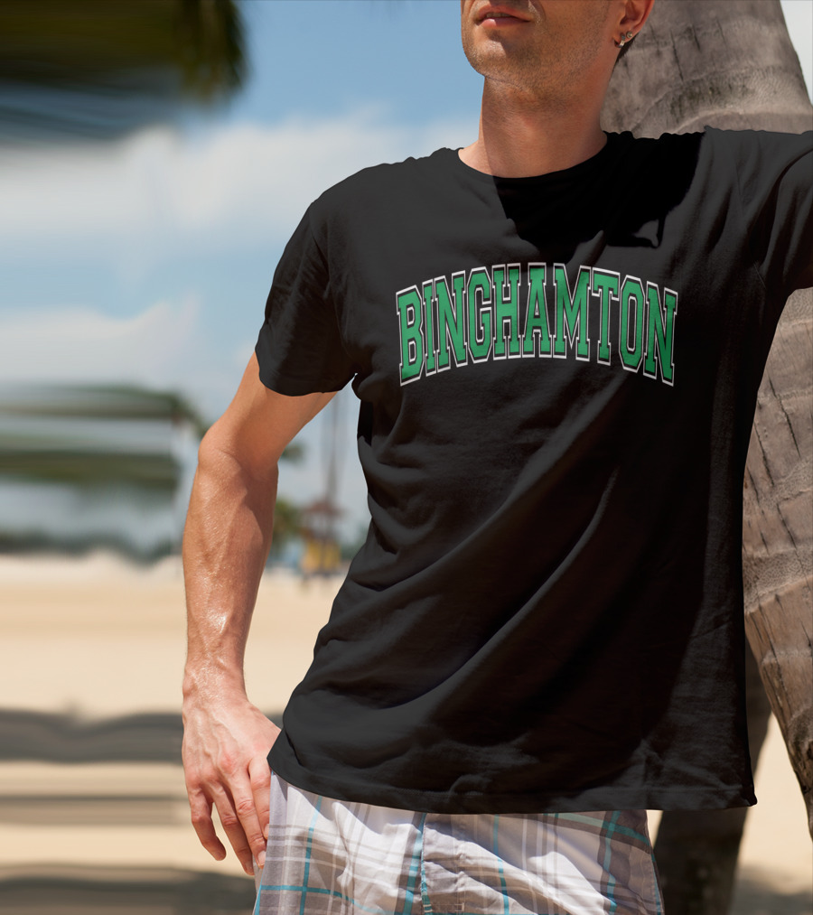 Binghamton Varsity Green Text Arch T-Shirt