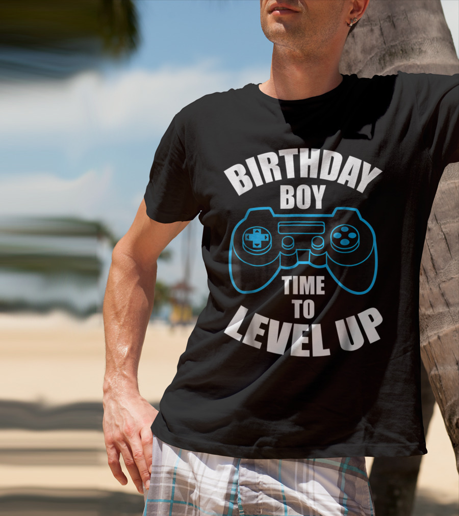 Birthday Boy Time To Level Up Gamer Theme Bday Loading T-Shirt