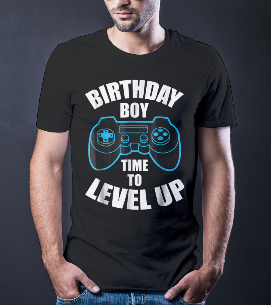 Birthday Boy Time To Level Up Gamer Theme Bday Loading T-Shirt