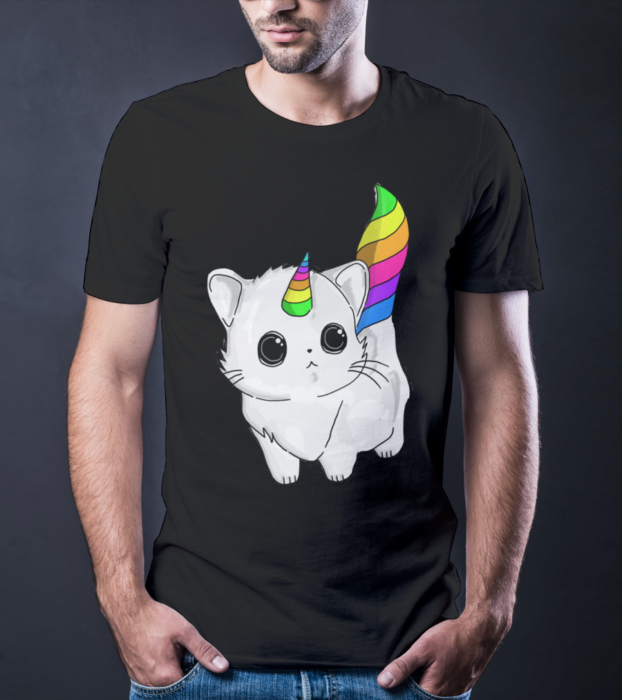 Caticorn Unicorn Rainbow Cat For Girls Boys Adults T-Shirt
