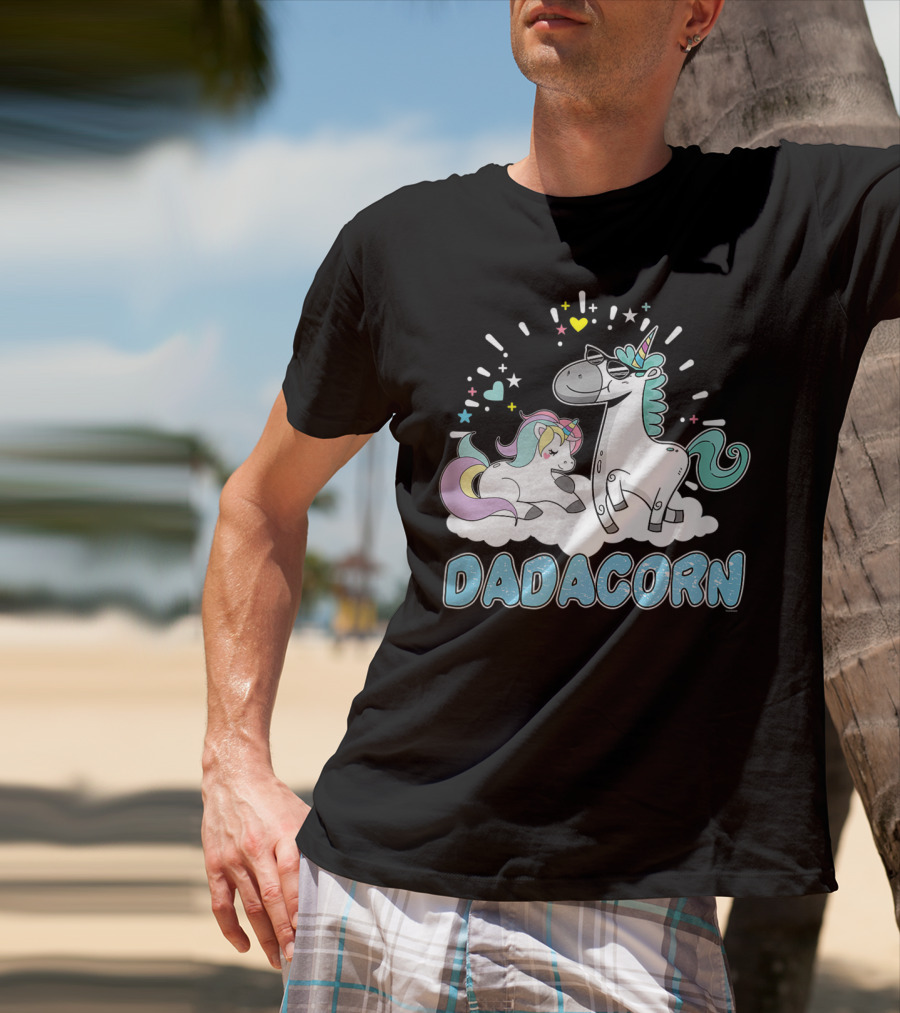 Dadacorn Cool Father Cute Unicorn Birthday T-Shirt