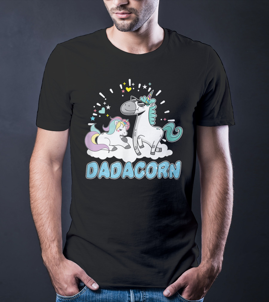 Dadacorn Cool Father Cute Unicorn Birthday T-Shirt